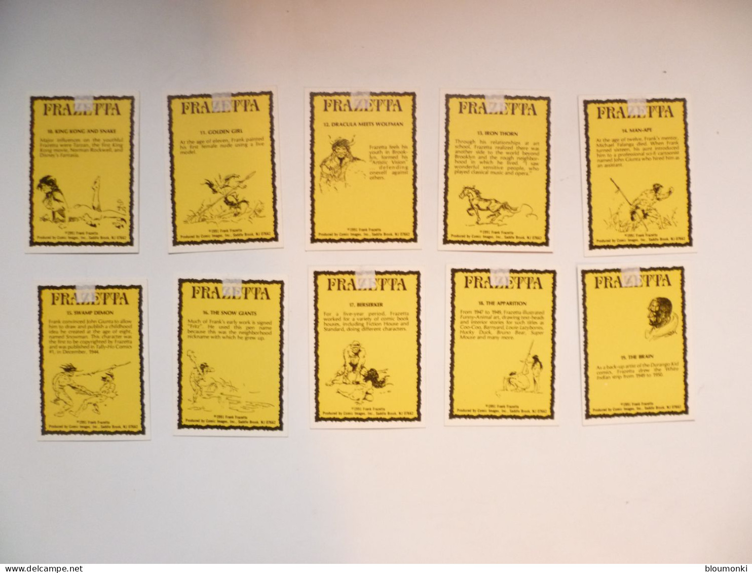 Lot De 10 Cartes à Collectionner Illustrateur FRAZETTA - Sonstige & Ohne Zuordnung