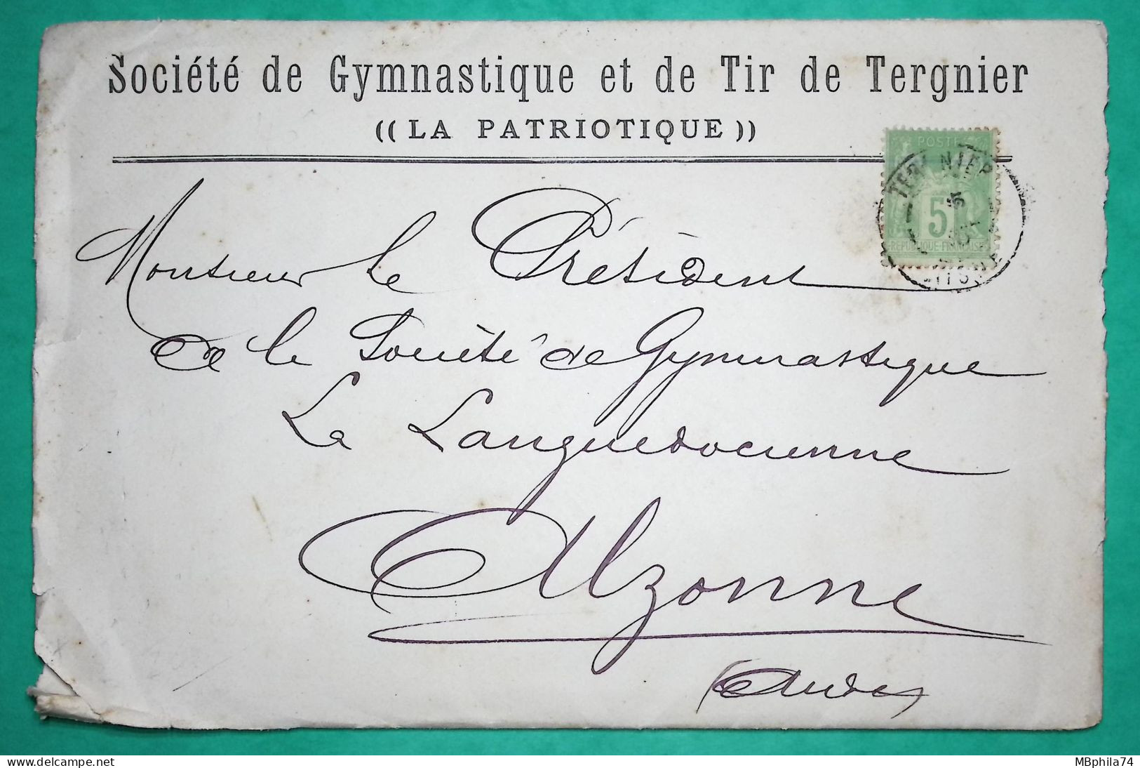 N°102 SAGE TARIF IMPRIME TERGNIER AISNE SOCIETE DE TIR GYMNASTIQUE TICKET TOMBOLA AVEC LISTE DES OBJETS A GAGNER 1900 - Gymnastics