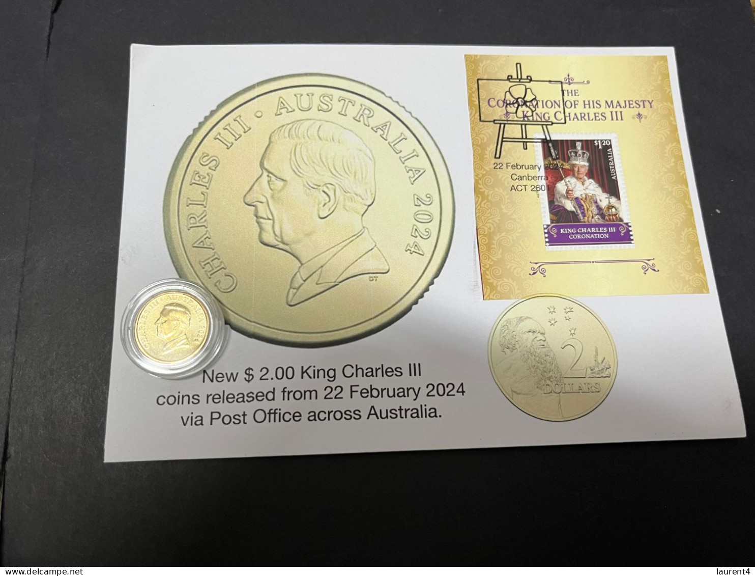 23-2-2024 (1Y 2 A) Australia - Coin & Stamp Released Via Australia Post - New $ 2.00 King Charles III (on Cover) - 2 Dollars