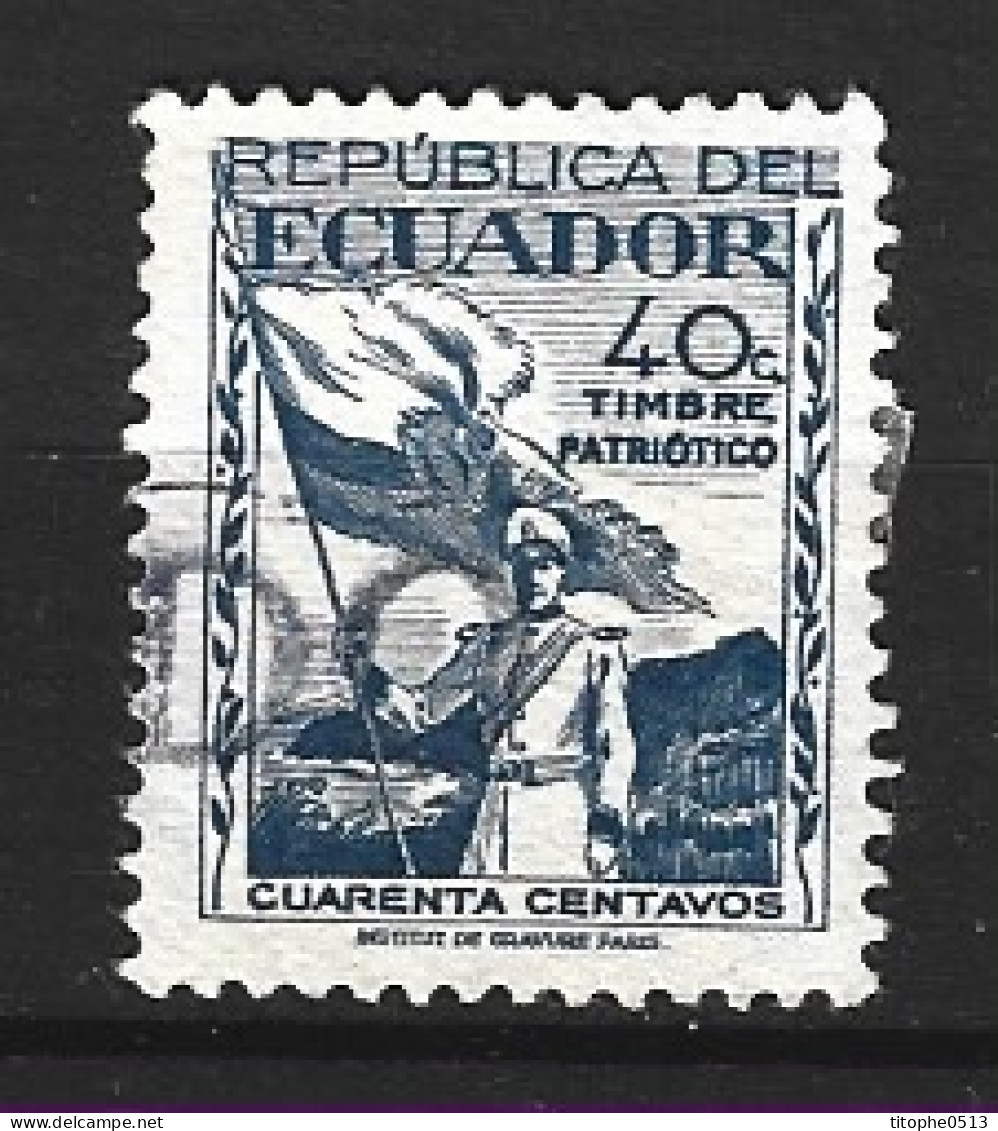 EQUATEUR. Timbre De Bienfaisance Oblitéré. Drapeau. - Sellos