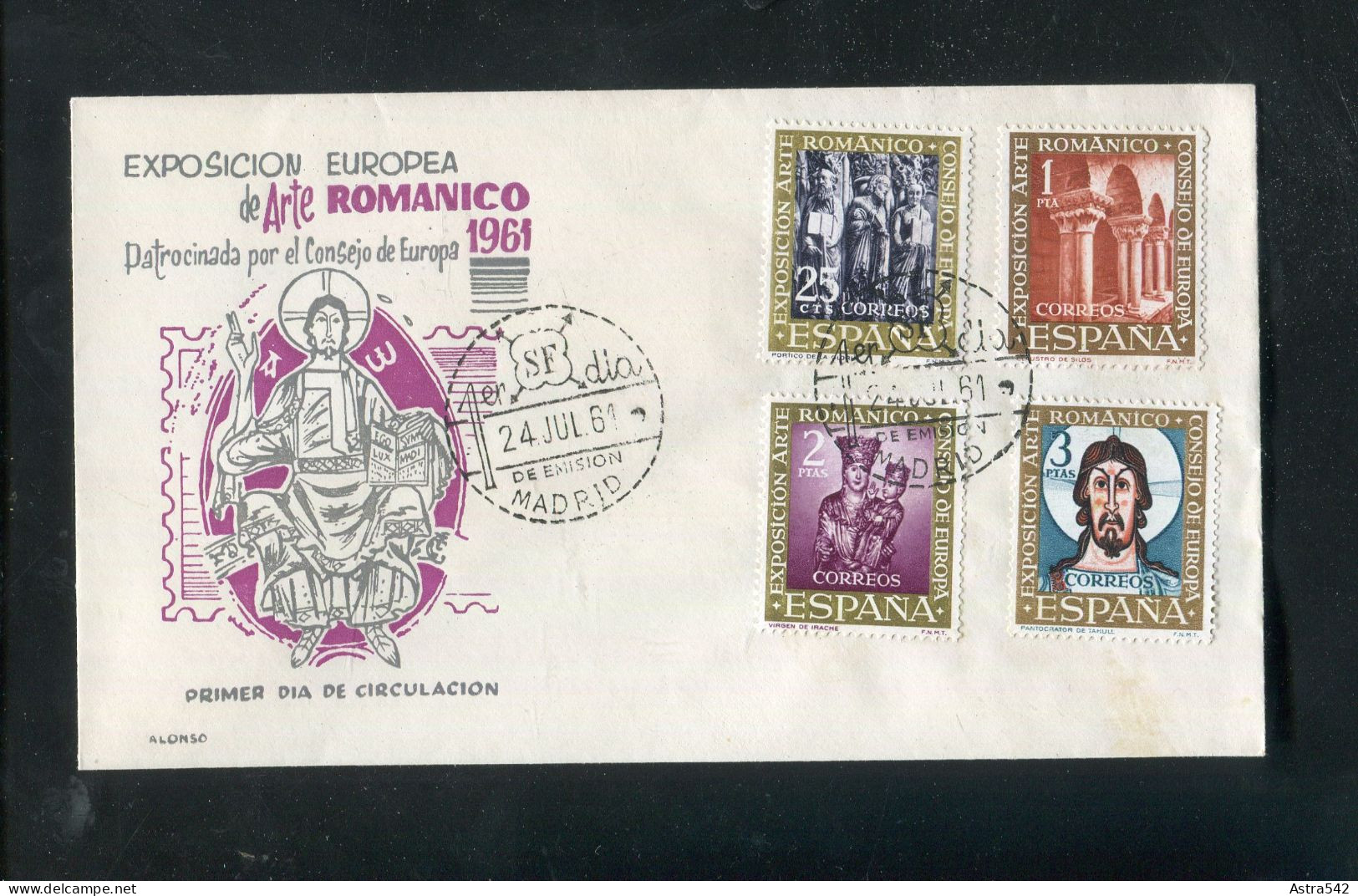 "SPANIEN" 1961, Mi. 1260-1263 "Romanische Kunst" FDC (50128) - FDC