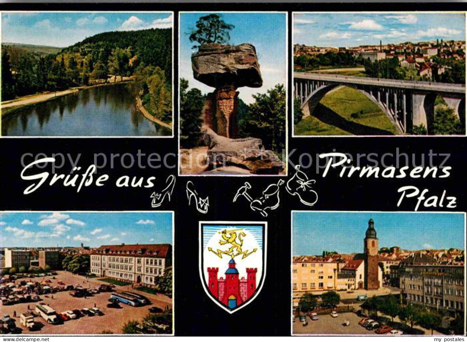 72840618 Pirmasens Partie Am Fluss Felsformation Bruecke Platz Wappen Pirmasens - Pirmasens