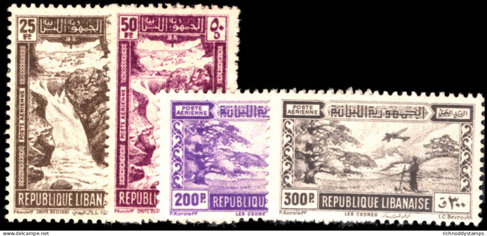 Lebanon 1945 Views Air Set Lightly Mounted Mint. - Liban