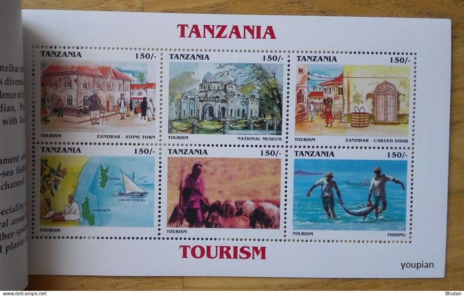 Tanzania 1999, Tourism, Four MNH S/S - Presentation Book - Tansania (1964-...)