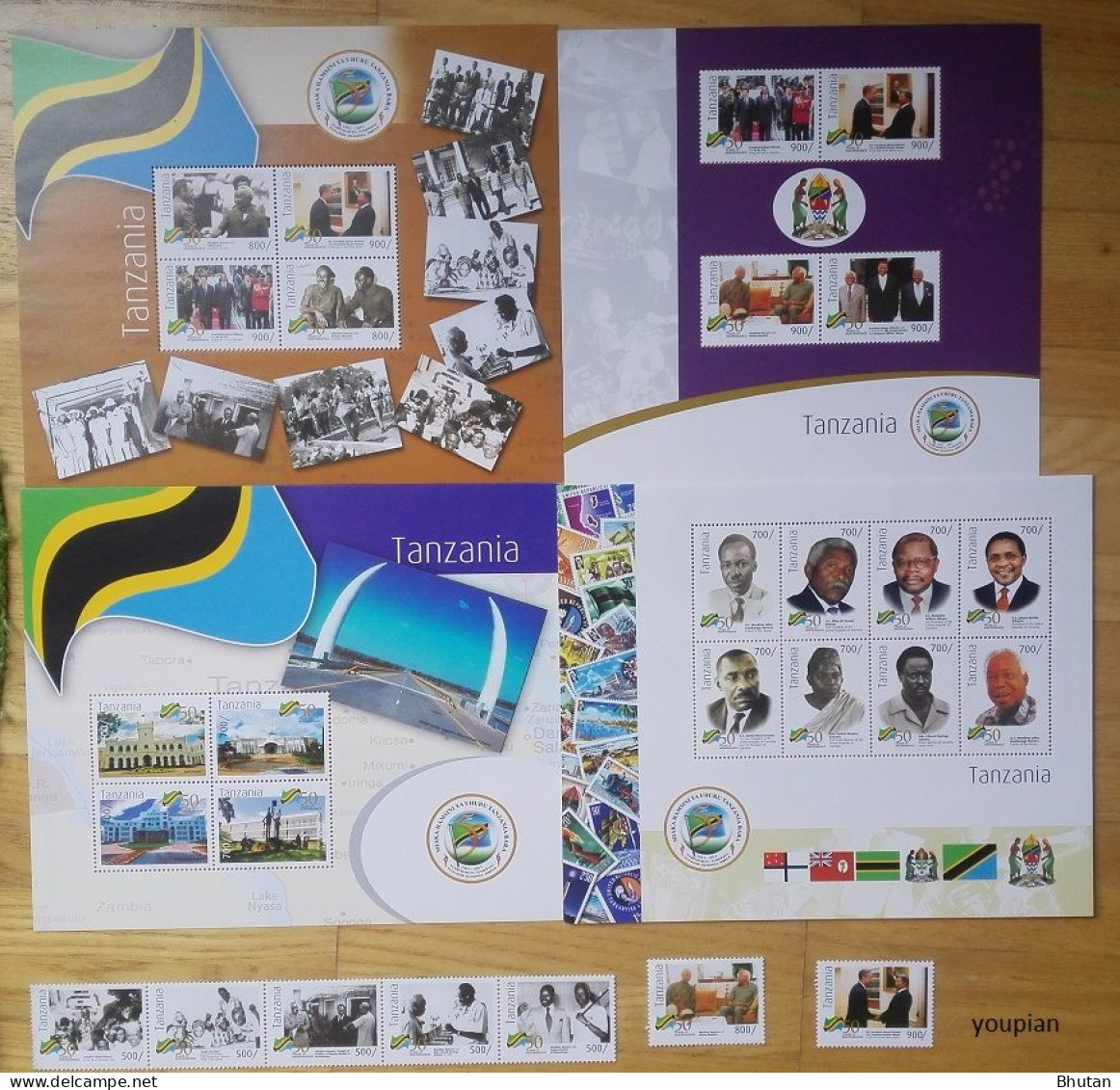 Tanzania 2011, 50th Anniversary Of Independence, Four MNH S/S, Stamps Strip And Stamps Set - Tansania (1964-...)