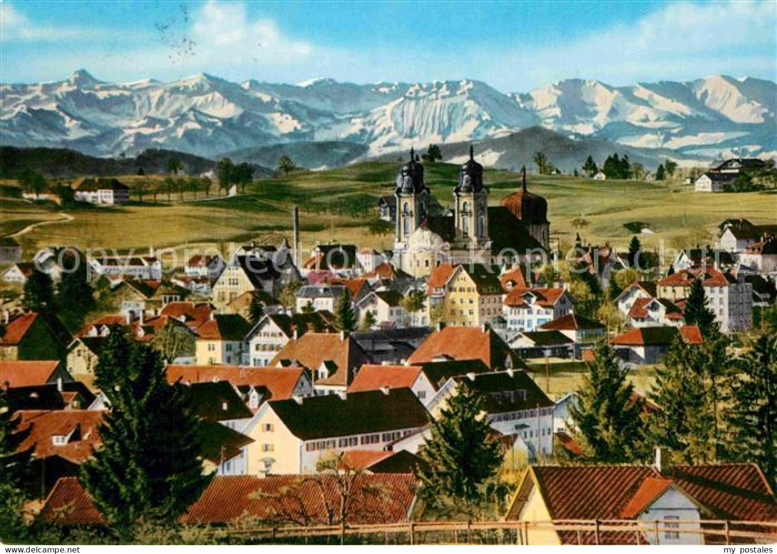 72839932 Lindenberg Allgaeu Mit Kirche Und Alpen Lindenberg I.Allgaeu - Lindenberg I. Allg.