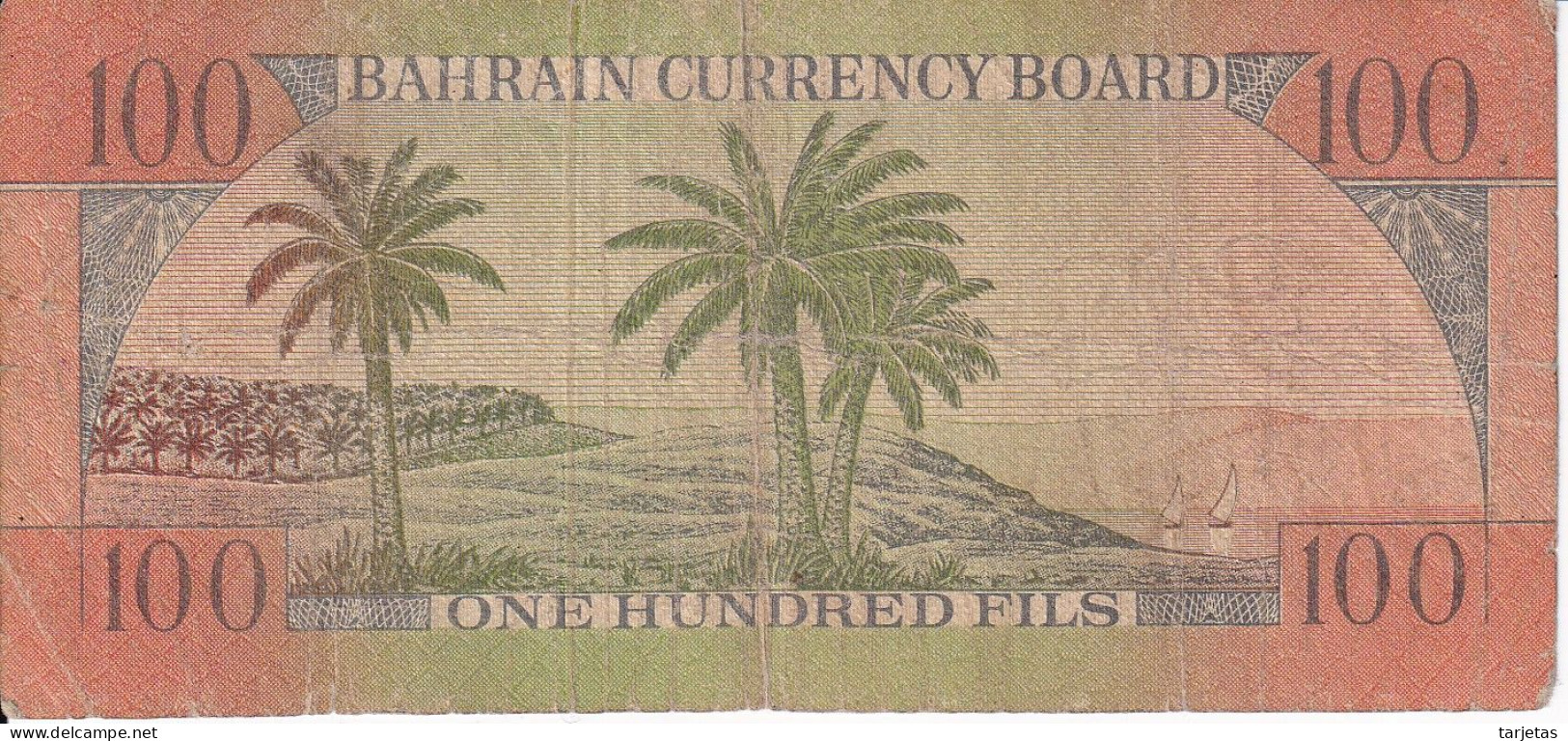 BILLETE DE BAHRAIN DE 100 FILS DEL AÑO 1964 (BANKNOTE) - Bahreïn