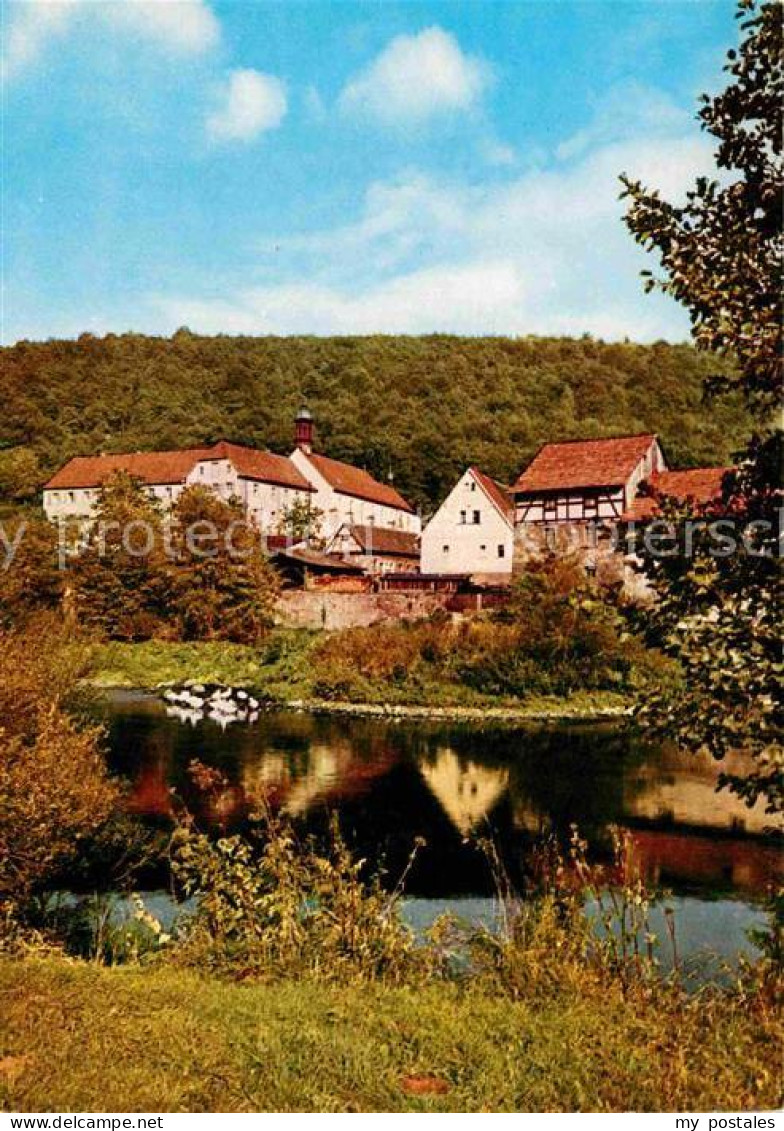 72839417 Schoenau Gemuenden Franziskaner Minoritenkloster Blick Vom Saaleufer Au - Gemuenden