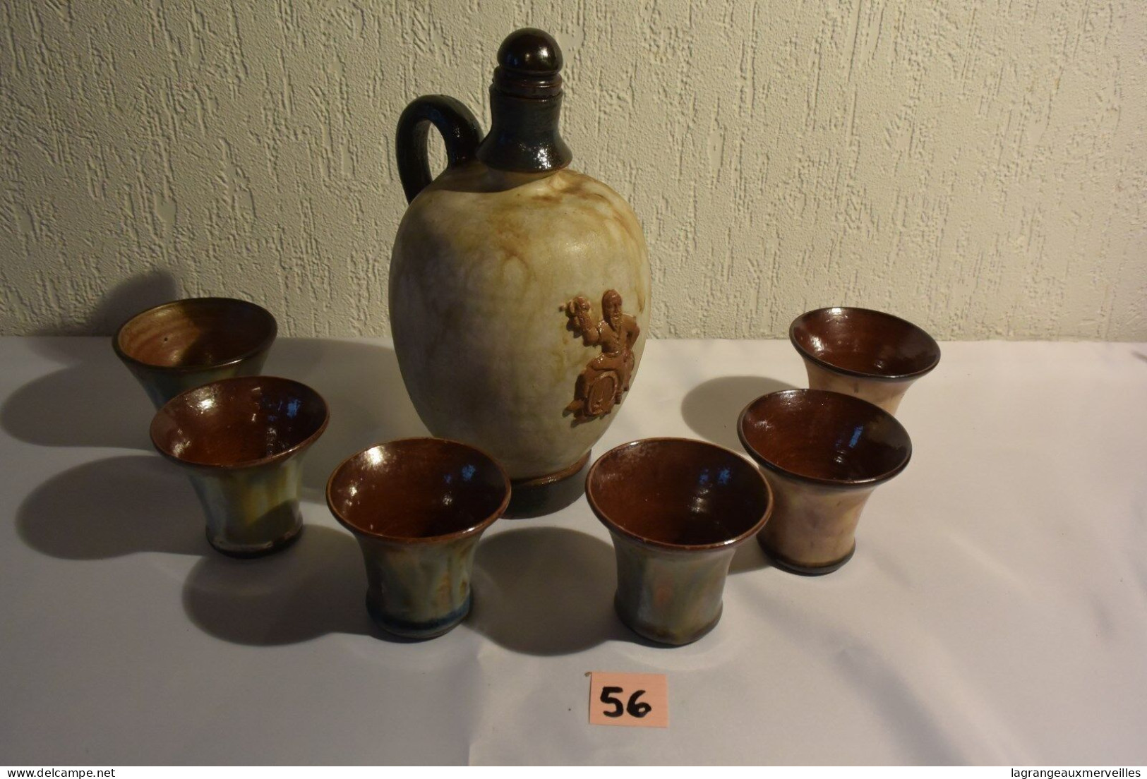 C56 Ensemble Cruche Et Gobelet Maitre Potier DUBOIS Poterie - Andere & Zonder Classificatie