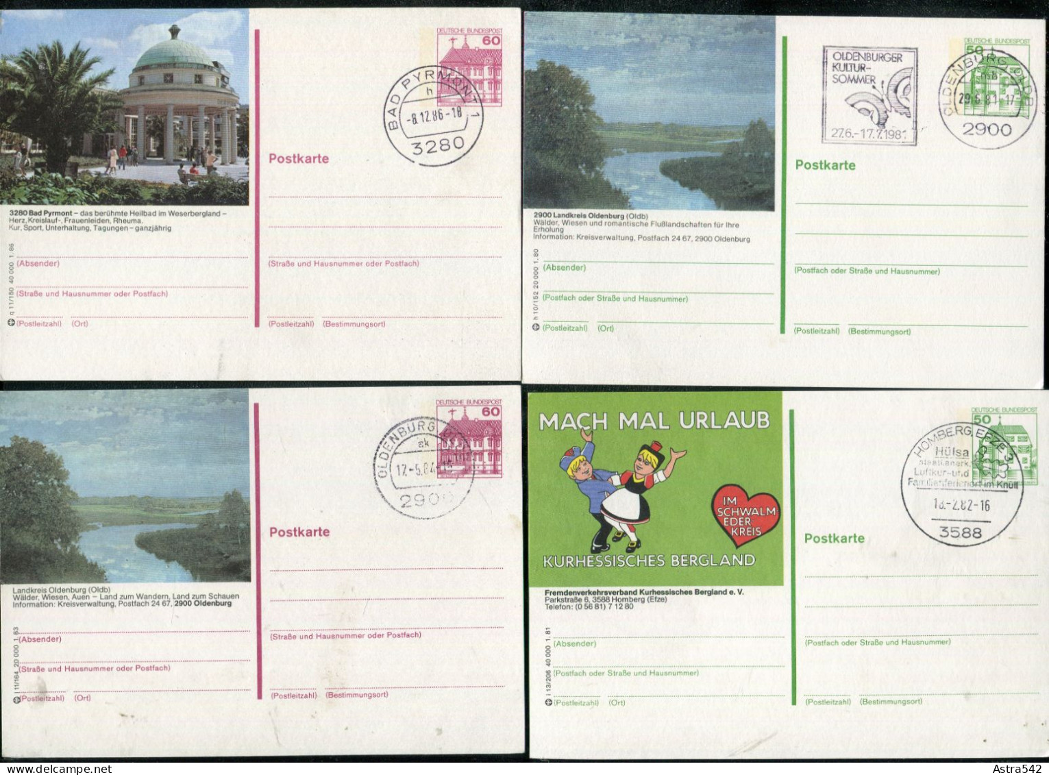 "BUNDESREPUBLIK DEUTSCHLAND" Partie Mit 8 Bildpostkarten Je Mit Bildgleichem Stempel (50140) - Lots & Kiloware (mixtures) - Max. 999 Stamps