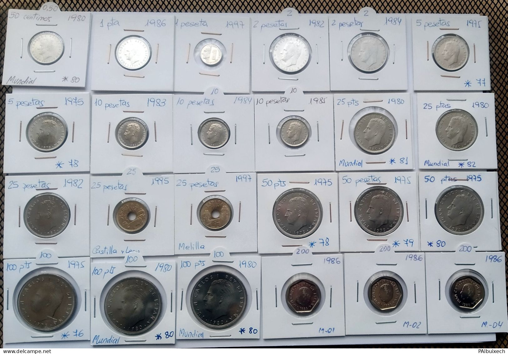 Lote De 24 Monedas Juan Carlos De Distintos Valores Y Varios Años - Otros & Sin Clasificación