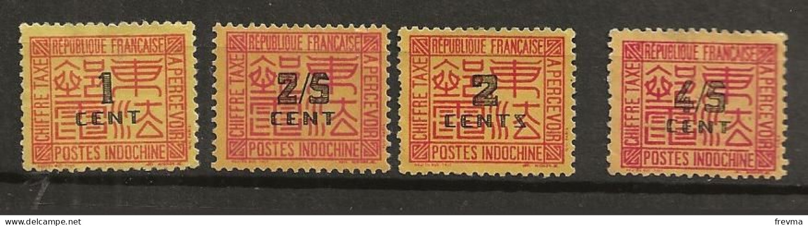 Timbre Poste Indochine Taxe Republique Francaise 1931-1941 - Strafport