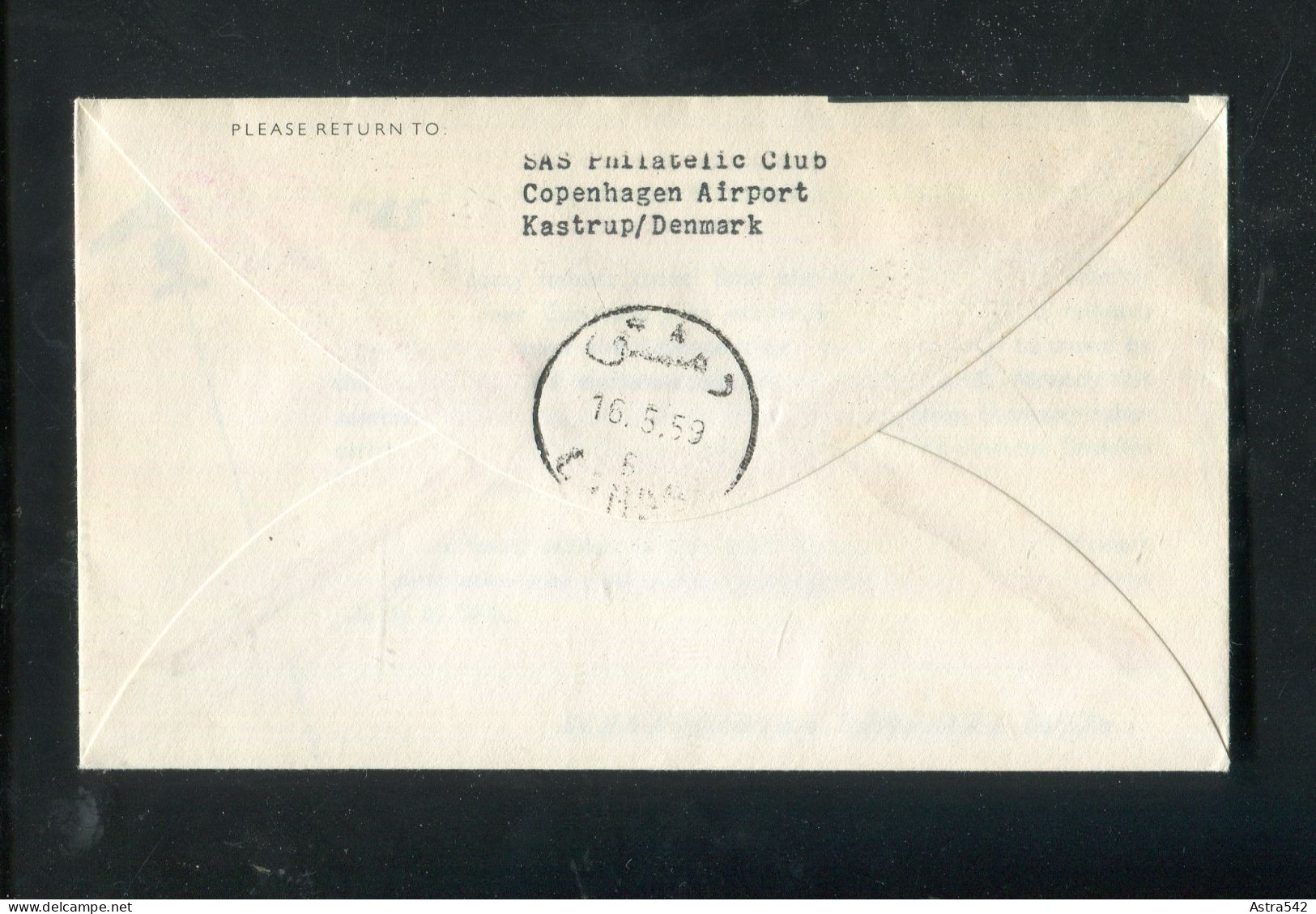 "DAENEMARK" 1959, SAS-Caravelle-Erstflugbrief "Copenhagen-Damascus" (50143) - Airmail