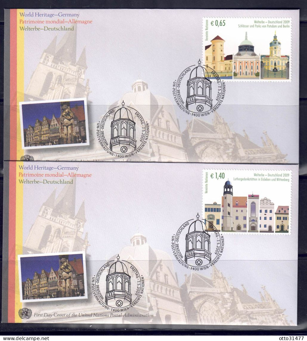 UNO Wien 2009 - UNESCO-Welterbe, FDC Mit Nr. 597 - 598 - FDC