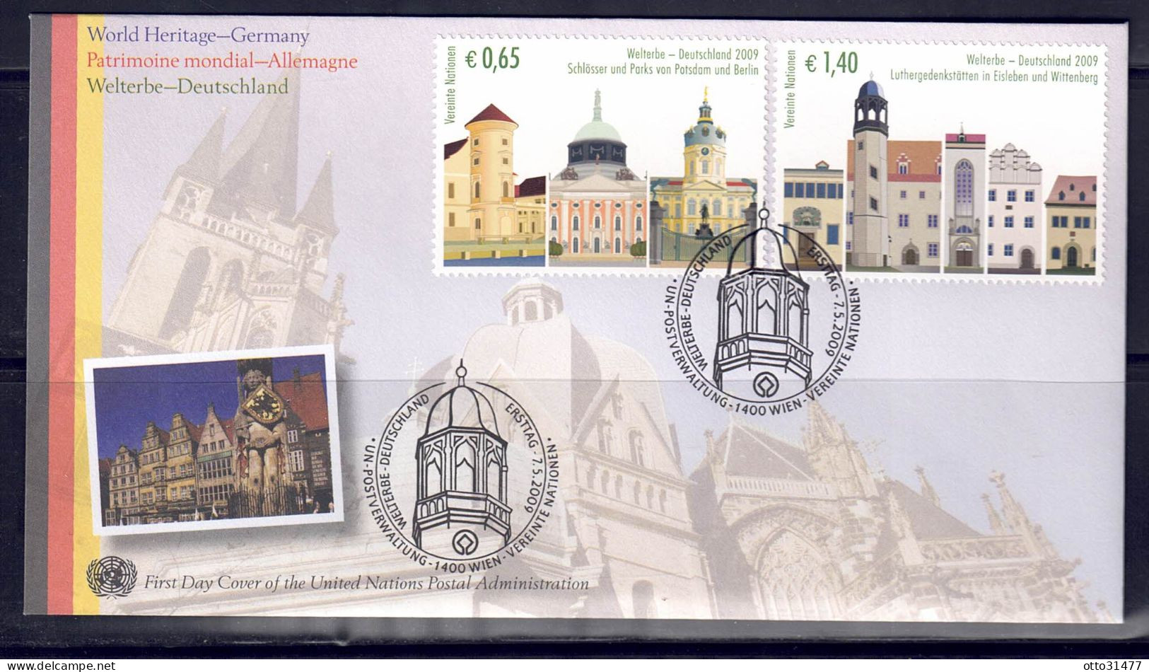 UNO Wien 2009 - UNESCO-Welterbe, FDC Mit Nr. 597 - 598 - FDC