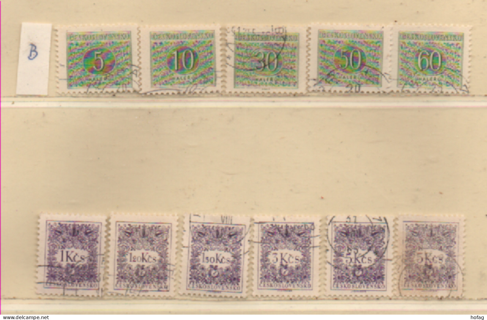 Tschechoslowakei 1963 MiNr.: P79B-P83; P85B-P87B; P90B Porto Gestempelt 11 Marken/Varianten Chechoslovakia Used - Postage Due