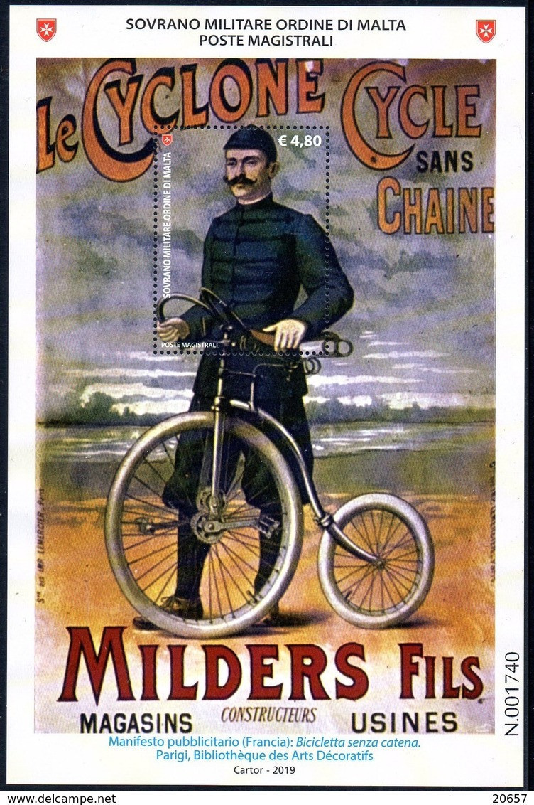 Ordre De Malte SMOM 2019 1513 Bicyclette, Affiche - Vélo