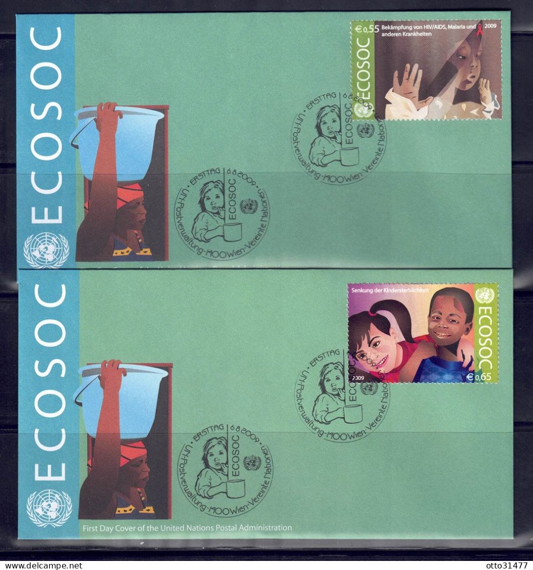 UNO Wien 2009 - ECOSOC, FDC Mit Nr. 605 - 606 - FDC