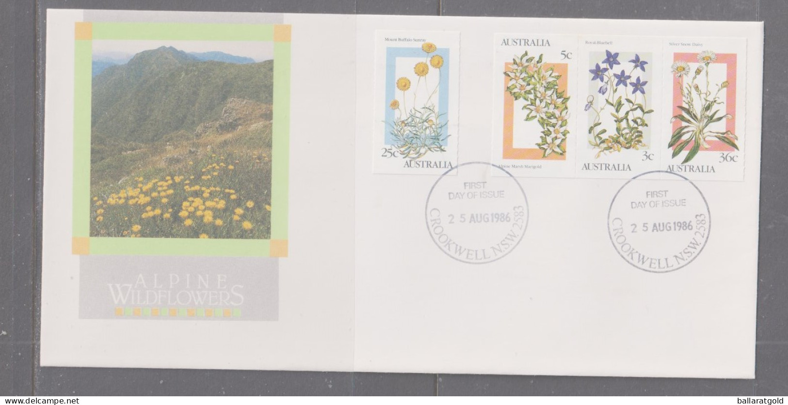 Australia 1986 Alpine Wildflowers First Day Cover - Crookwell NSW - Lettres & Documents