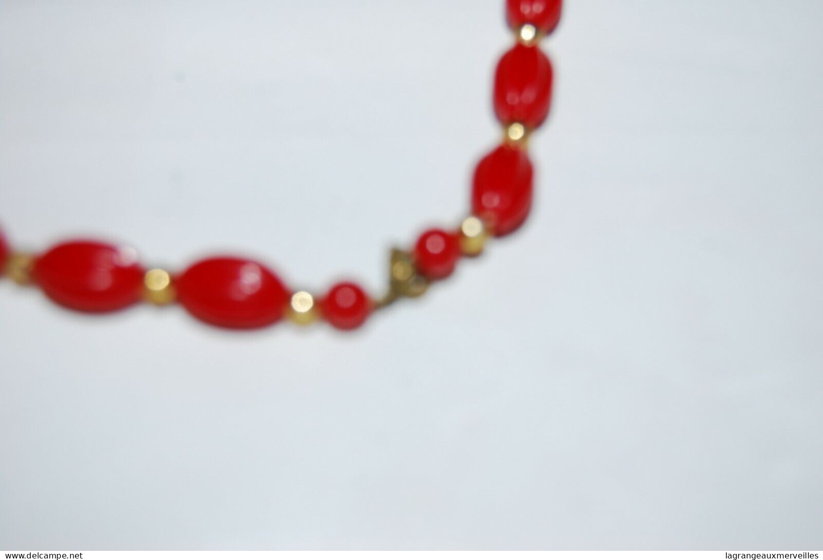 C56 Magnifique Collier De Perles Rouges - Colliers/Chaînes