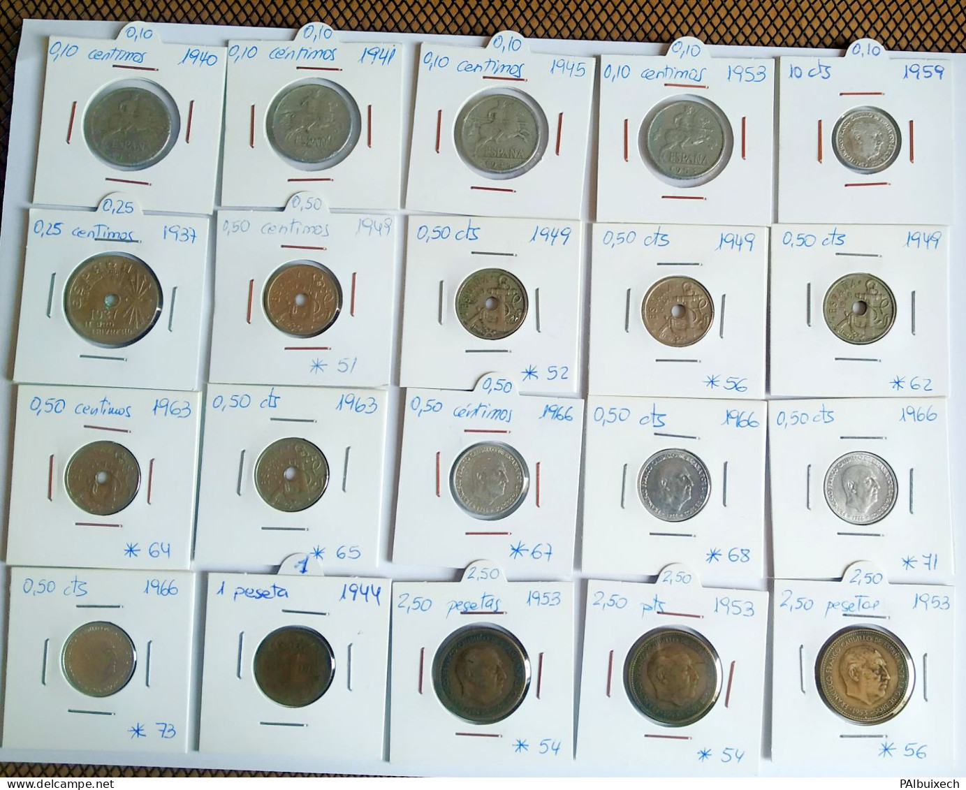 Lote De 20 Monedas Franco De Varios Valores Y Fechas - Sonstige & Ohne Zuordnung