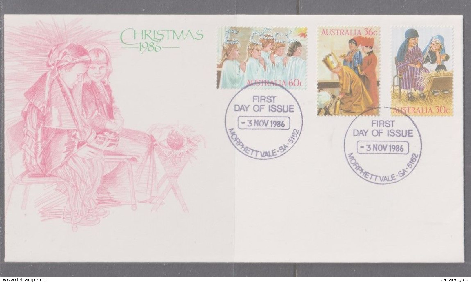 Australia 1986 Christmas First Day Cover - Morphettvale SA - Storia Postale