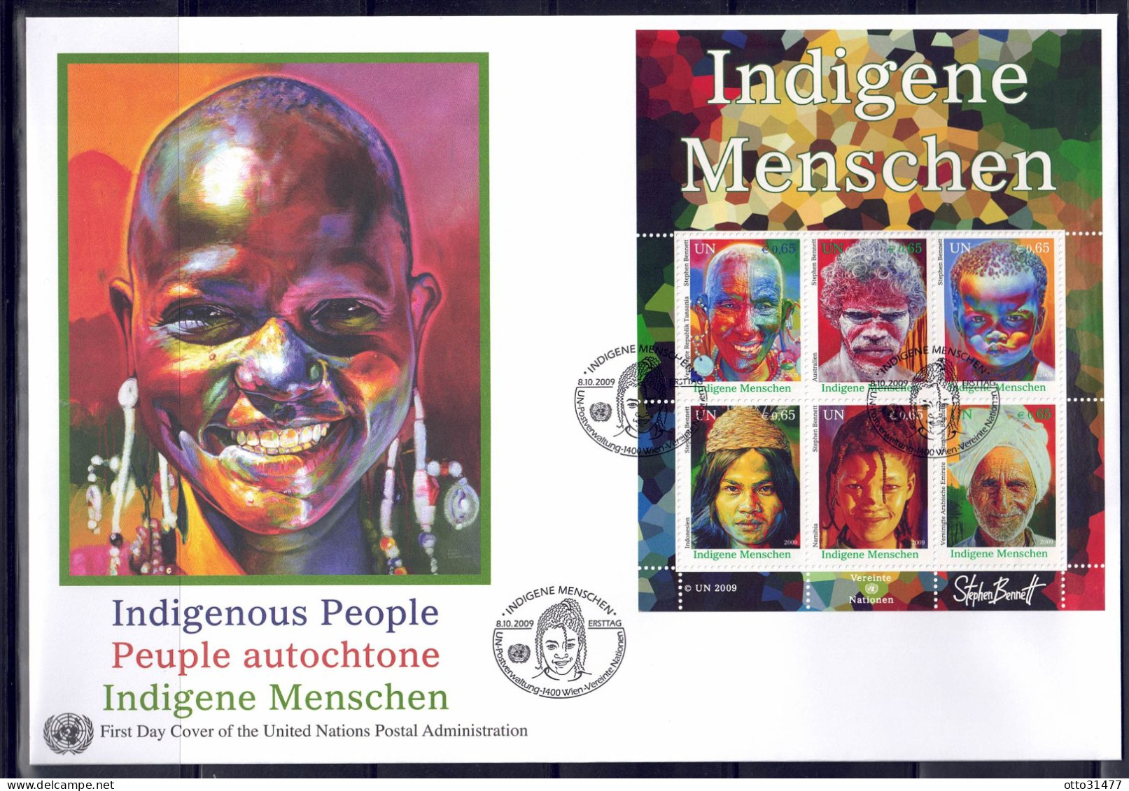 UNO Wien 2009 - Indigene Menschen, FDC Mit Block 25 - FDC