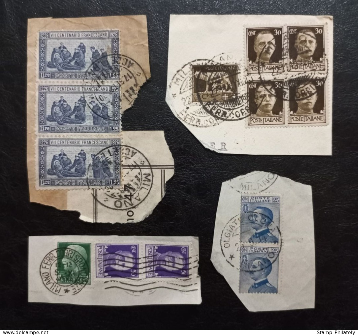 Italy Postmarks Milan Used Stamps On Papers Classic - Oblitérés