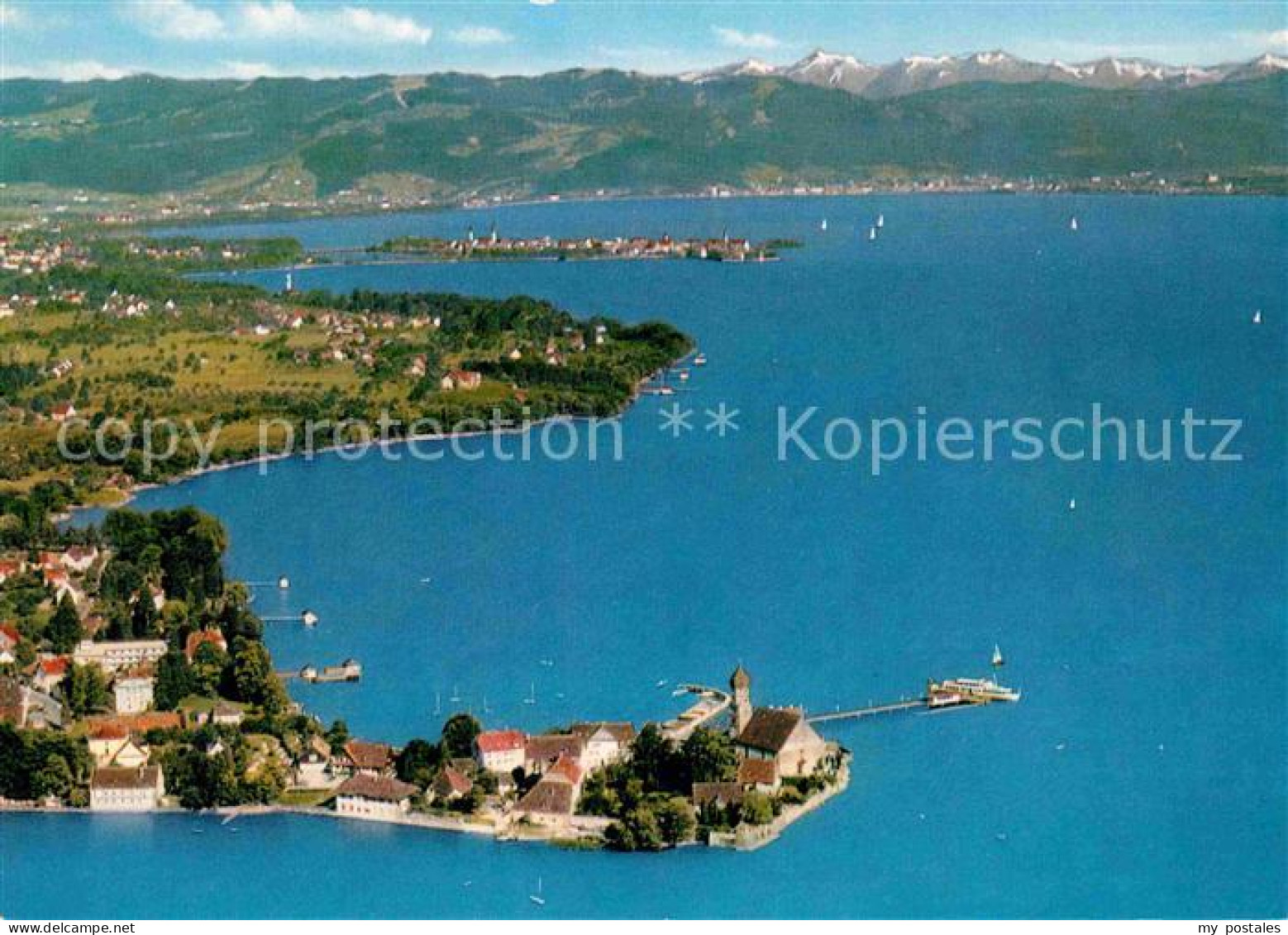 72836188 Wasserburg Bodensee Halbinsel Alpen Fliegeraufnahme Wasserburg - Wasserburg (Bodensee)