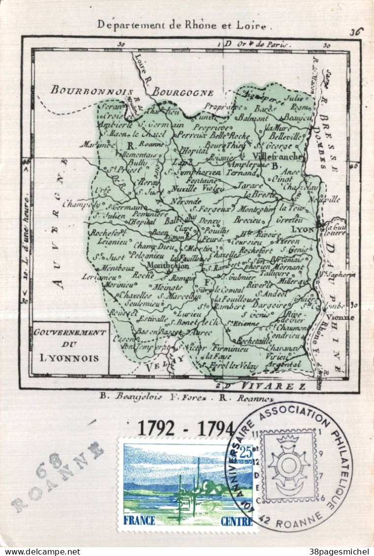 K2202 - Département De RHÔNE Et LOIRE - Carte Semi Moderne - Altri