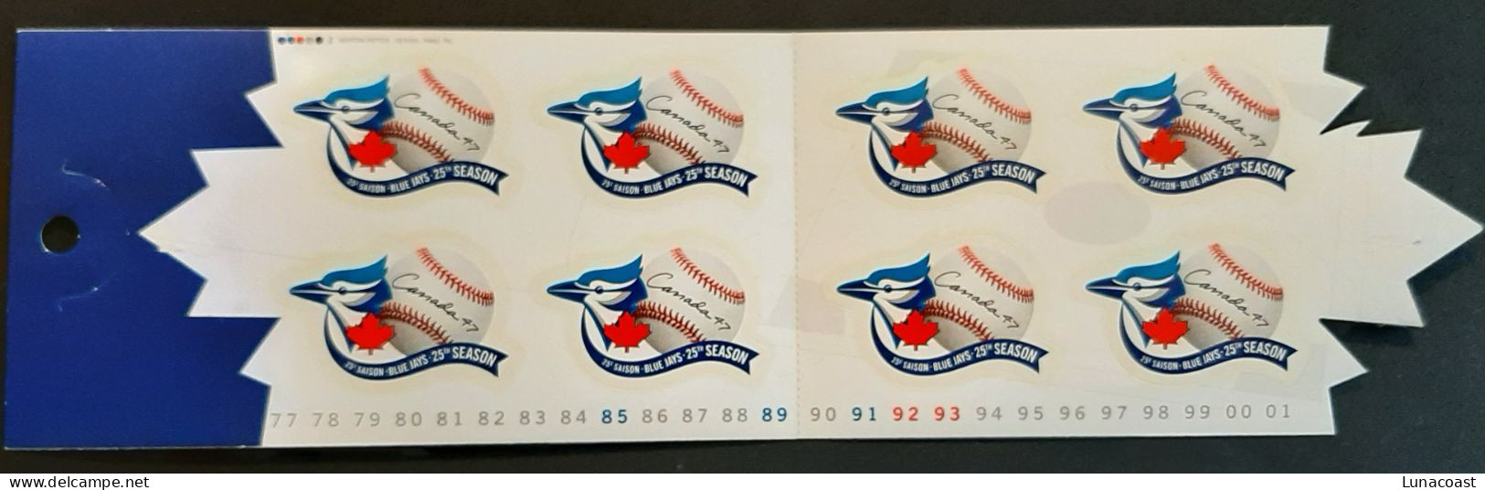 Canada 2001 MNH **  Sc  1901a, Booklet Pane Of 8 X 47c Toronto Blue Jays - Ongebruikt