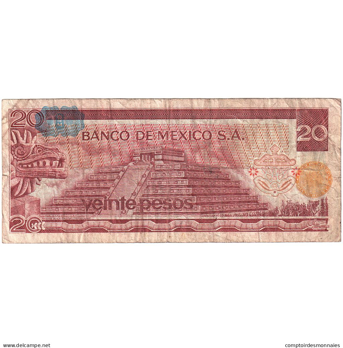 Mexique, 20 Pesos, 1976-07-08, KM:64c, B - Mexique