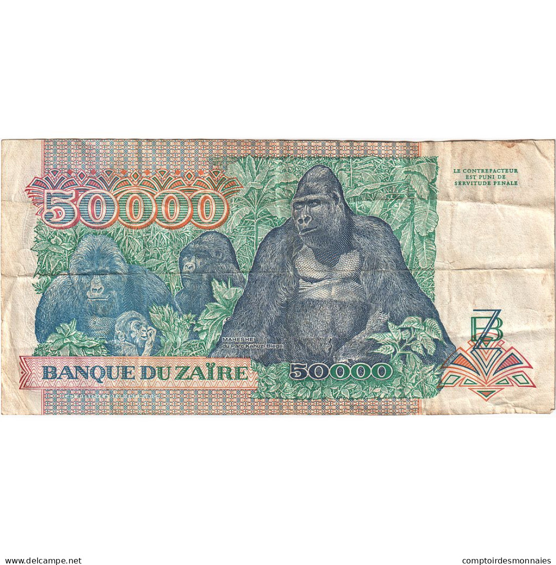 Zaïre, 50,000 Zaïres, 1991, 1991-04-24, KM:40a, TB - Zaire