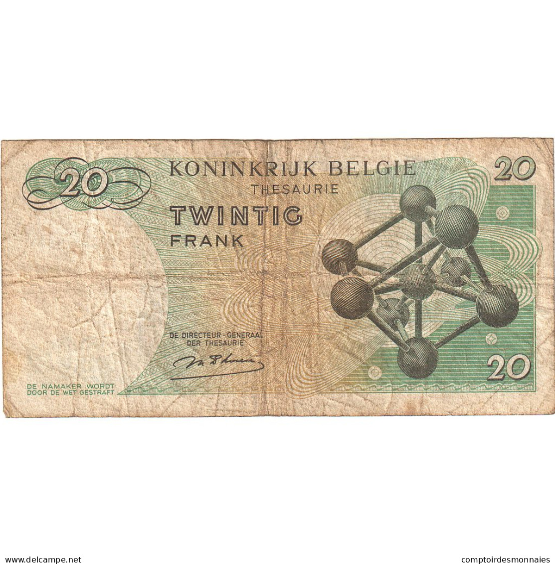 Belgique, 20 Francs, 1964-06-15, KM:138, B - 20 Franchi