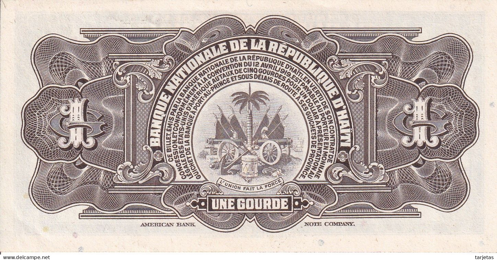 BILLETE DE HAITI DE 1 GOURDE DEL AÑO 1973 SIN CIRCULAR (UNC) (BANK NOTE) - Haïti