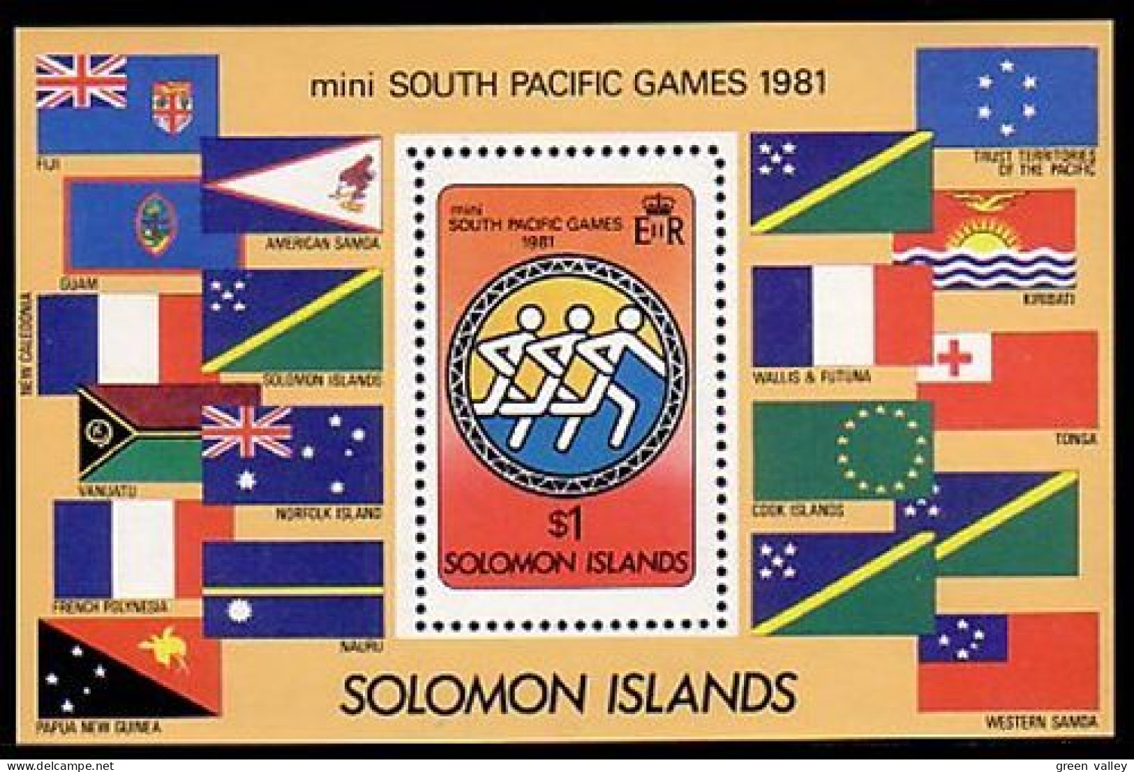 Solomon South Pacific Games Drapeaux Flags (A51-350) - Stamps