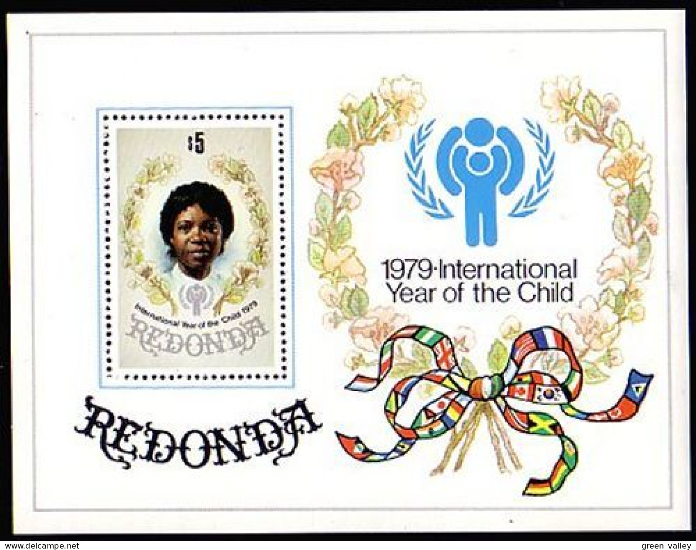 Redonda $5 IYC Drapeau Flag Année Enfant Child Year MNH ** Neuf SC (A51-136) - UNICEF