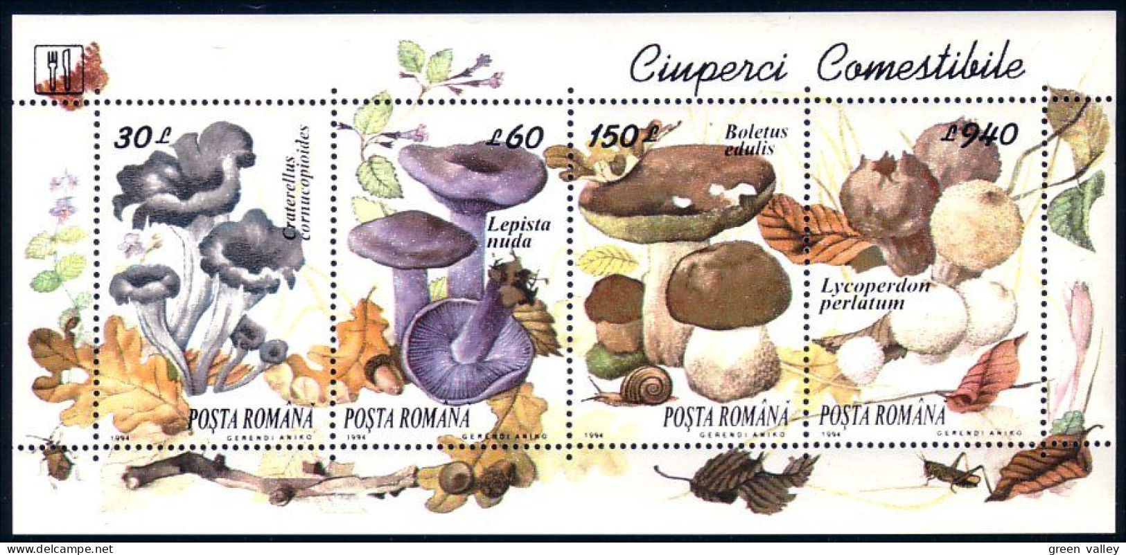 Romania Mushrooms Edible Comestibles MNH ** Neuf SC (A51-970b) - Ungebraucht