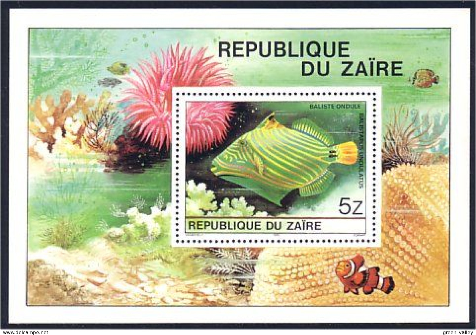 Zaire Poisson Baliste Ondule Fish MNH ** Neuf SC (A51-836b) - Nuevos