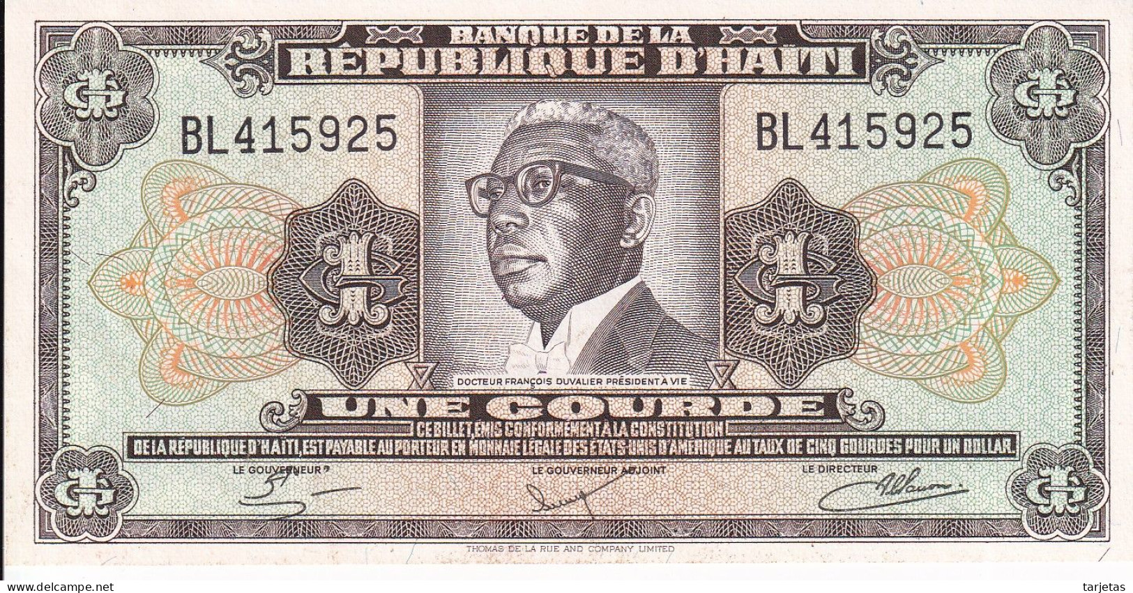 BILLETE DE HAITI DE 1 GOURDE DEL AÑO 1984 SIN CIRCULAR (UNC) (BANK NOTE) - Haiti
