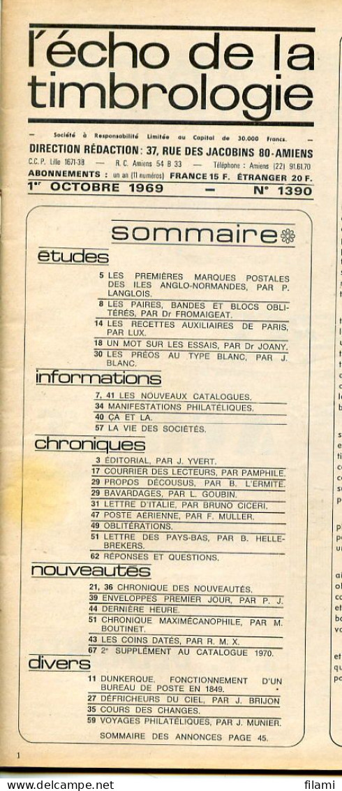 L'écho De La Timbrologie,Aumale Bougie,Moldavie,iles Anglo Normandes,recettes Auxiliaires Paris,type Blanc Preobliteré - Francés (desde 1941)