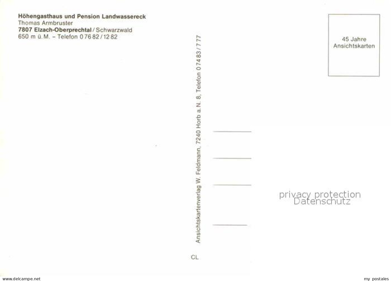 72831914 Oberprechtal Hoehengasthaus Pension Landwassereck Schwarzwald Fliegerau - Elzach