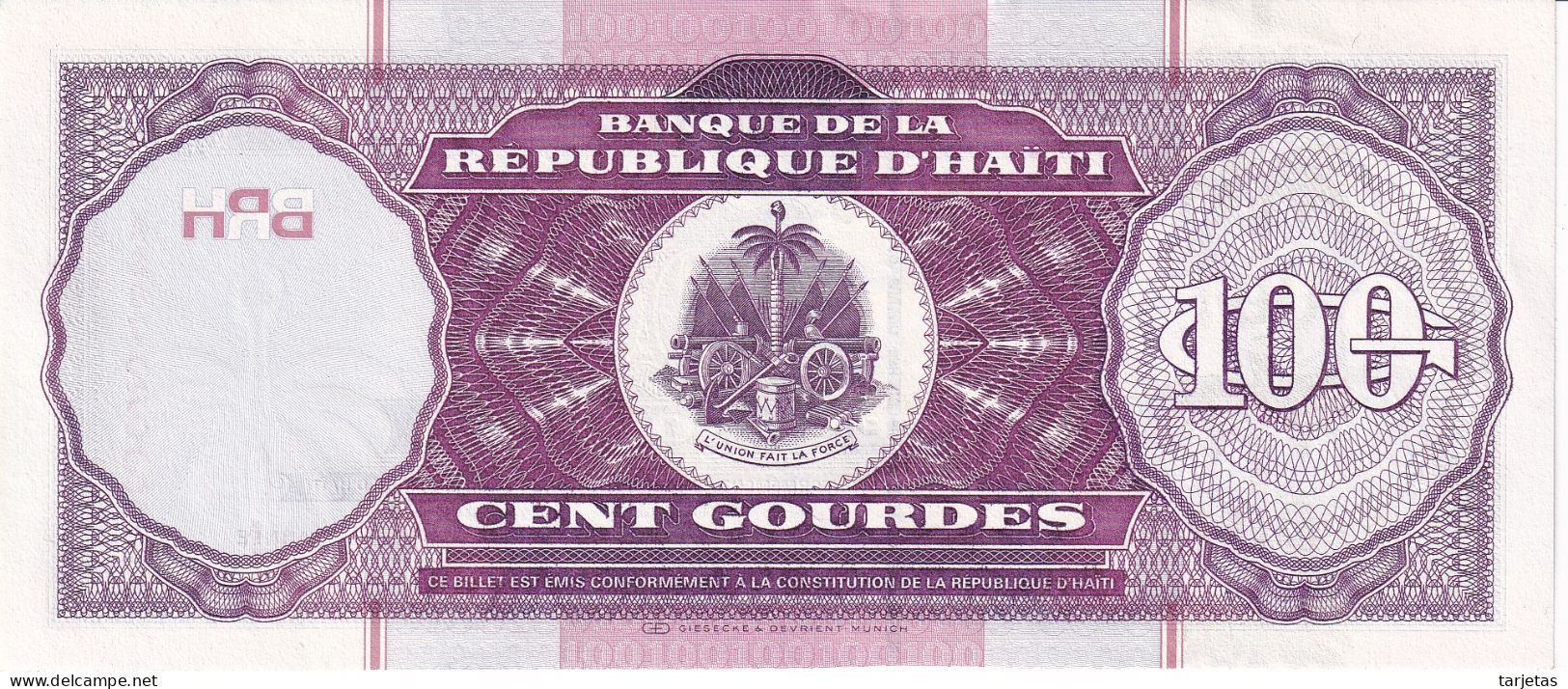 BILLETE DE HAITI DE 100 GOURDES DEL AÑO 2000 SIN CIRCULAR (UNC) (BANK NOTE) - Haïti