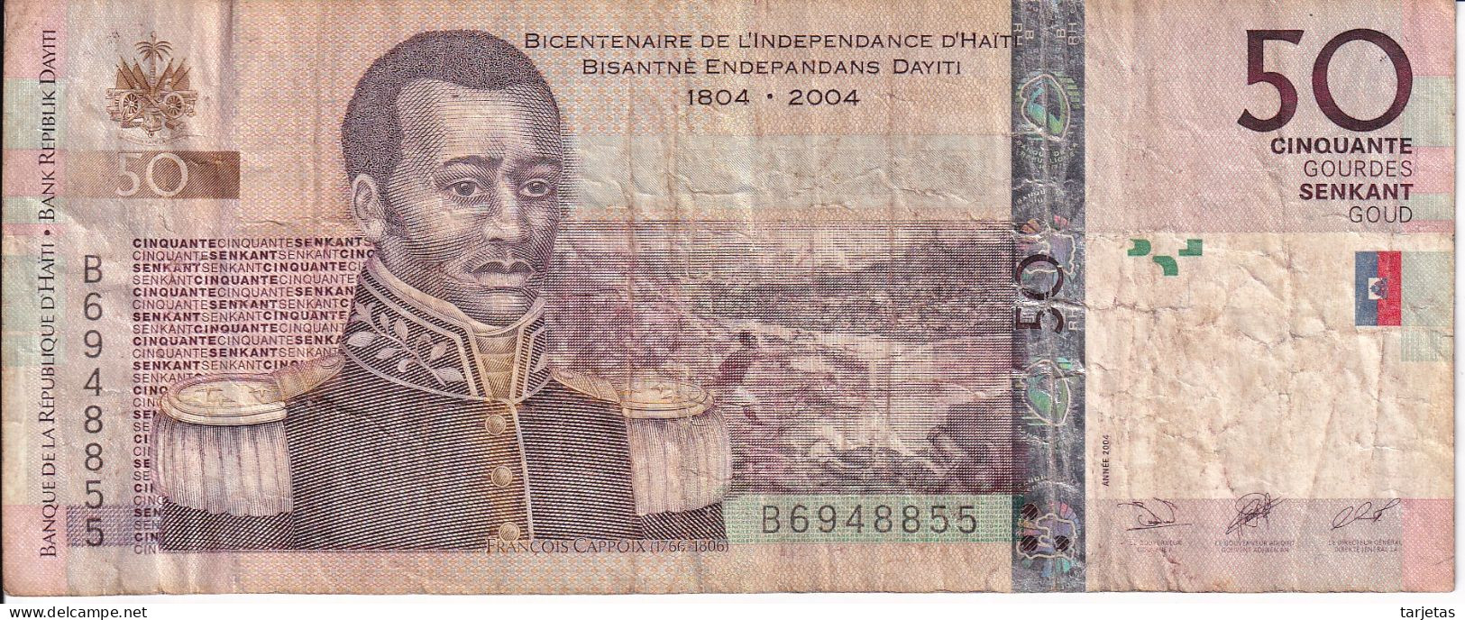 BILLETE DE HAITI DE 50 GOURDES DEL AÑO 2004  (BANK NOTE) - Haïti