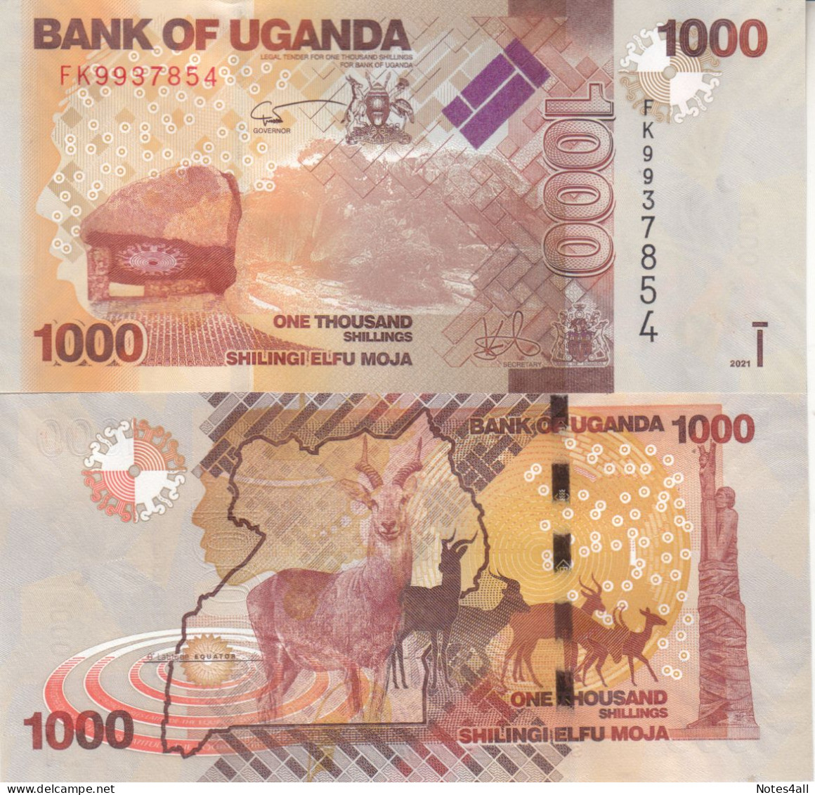UGANDA 1000 2000 5000 10000 SHILINGS 2019 2021 P 49 50 51 52 UNC SET - Burundi