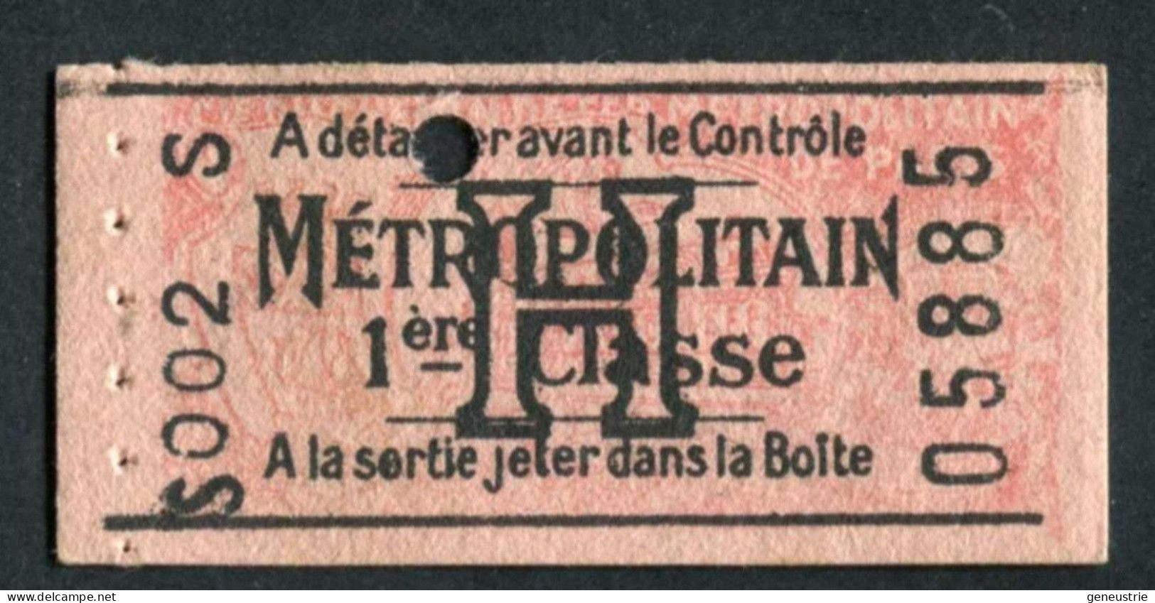 WW2 Ticket De Métro Paris  - Etat Français 1940 - Carnet Tarif H 1ère Cl - RATP - Billet Ile-de-France WWII - Europa