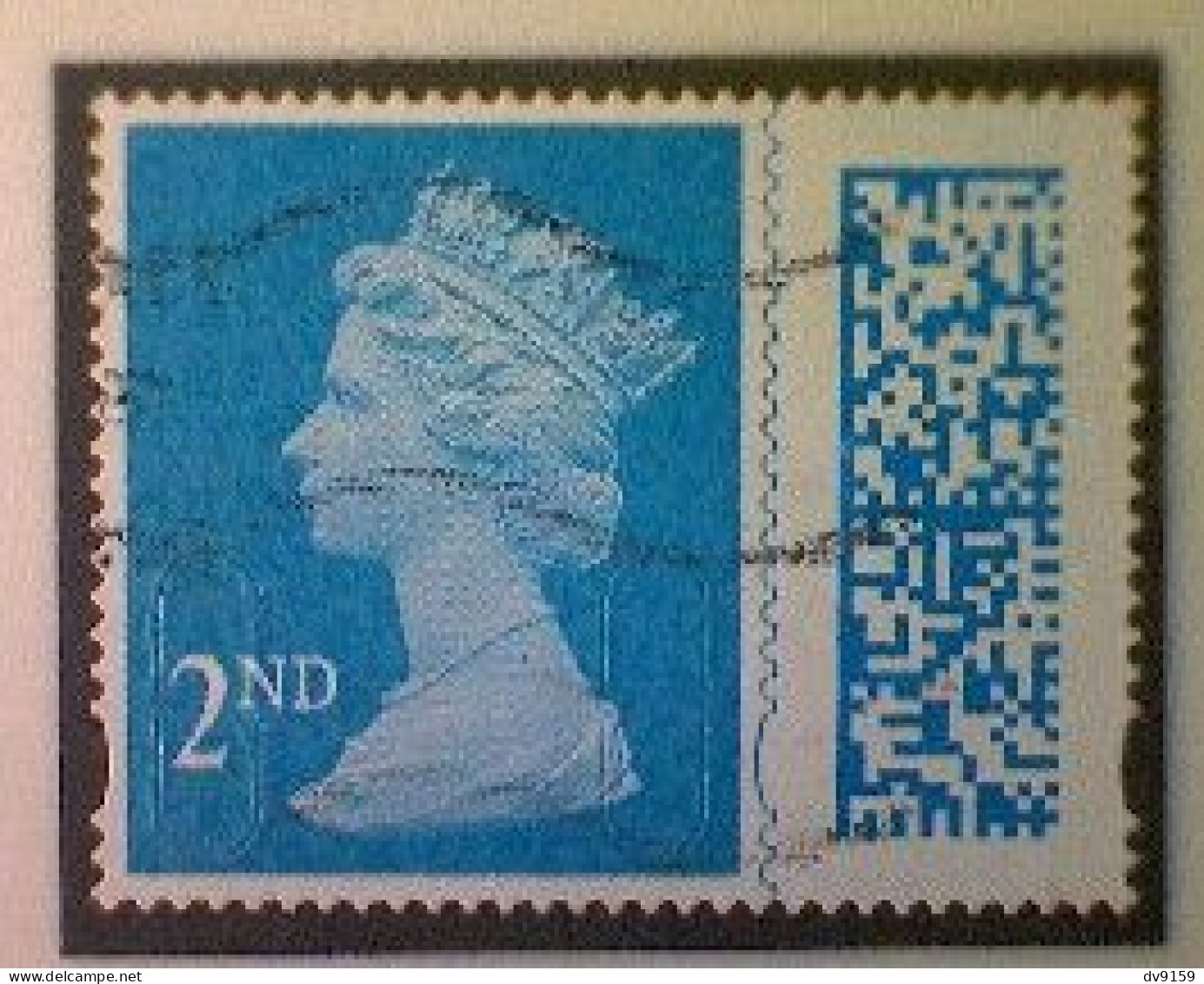 Great Britain, Scott MH498, Used (o), 2021 Machin, Queen Elizabeth II, 2nd, Bright Blue - Série 'Machin'