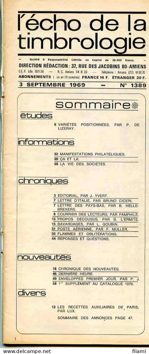 L'écho De La Timbrologie,recettes Auxiliaires Paris,Marianne Muller,bureaux Fr Etranger,Maroc,général Cambronne,Algerie - Français (àpd. 1941)