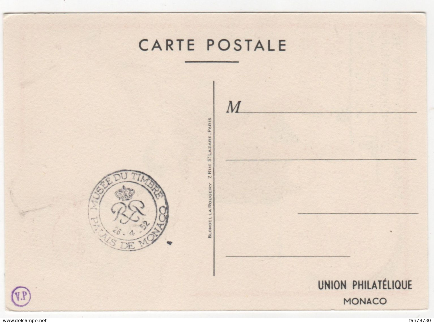 Monaco 1952  Carte Postale Timbrée  - Expo Philatélique Internationale 26 Avril - 4 Mai 1952 - Frais Du Site Déduits - Postal Stationery