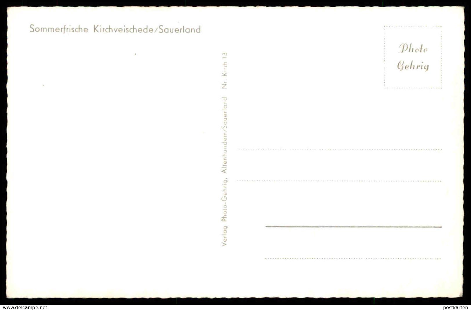 ÄLTERE POSTKARTE SOMMERFRISCHE KIRCHVEISCHEDE SAUERLAND PANORAMA GESAMTANSICHT LENNESTADT Ansichtskarte AK Cpa Postcard - Lennestadt
